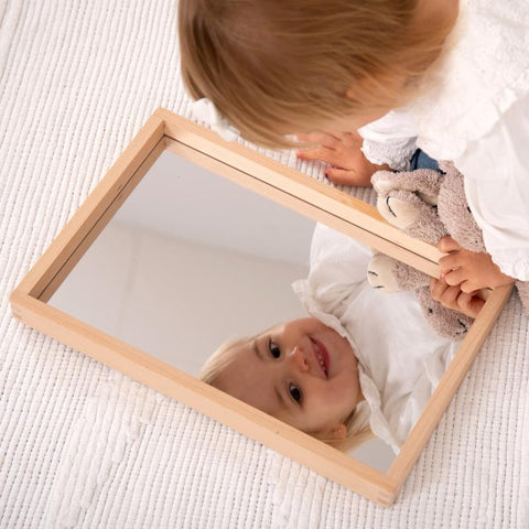 Small Wooden Mirror Tray, Learning SPACE