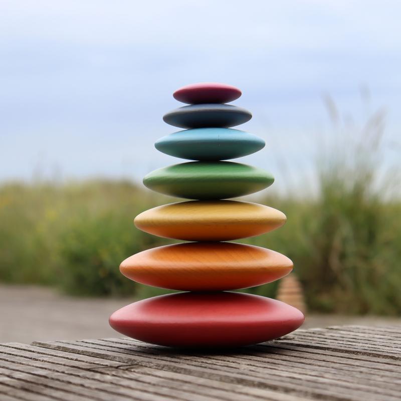 Rainbow Wooden Buttons, Learning SPACE