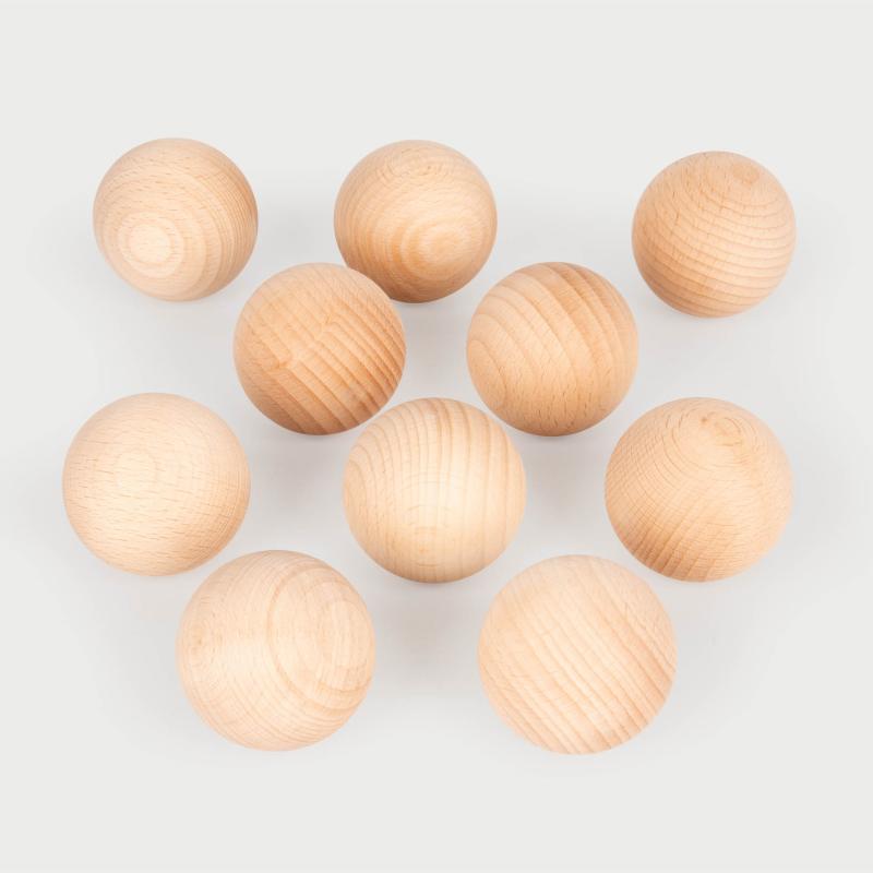 Natural Wooden Balls (50 mm) – Pack of 10, Learning SPACE