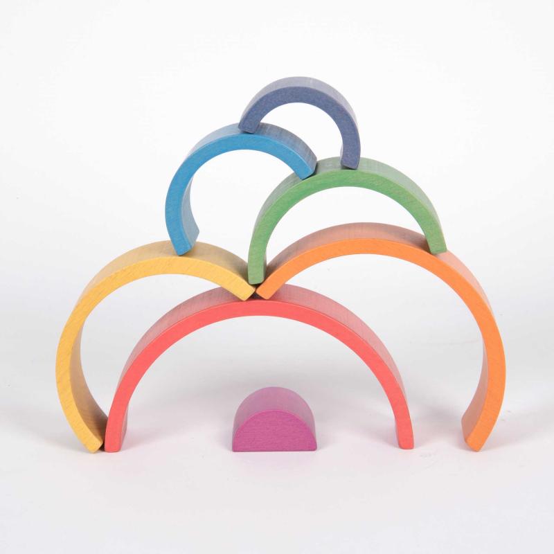 Wooden Rainbow Stacking Arches - Great For Montessori And Nurture Rooms, Learning SPACE