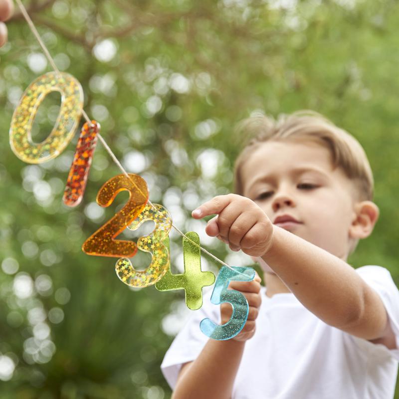 Rainbow Glitter Numbers - Pk14, Learning SPACE