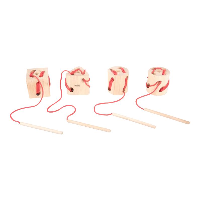 Wooden Lacing Shapes - Pk4, Learning SPACE