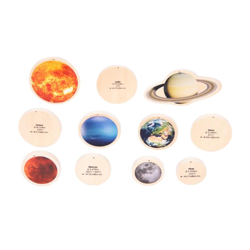 Wooden Solar System Discs - Pk11, Learning SPACE