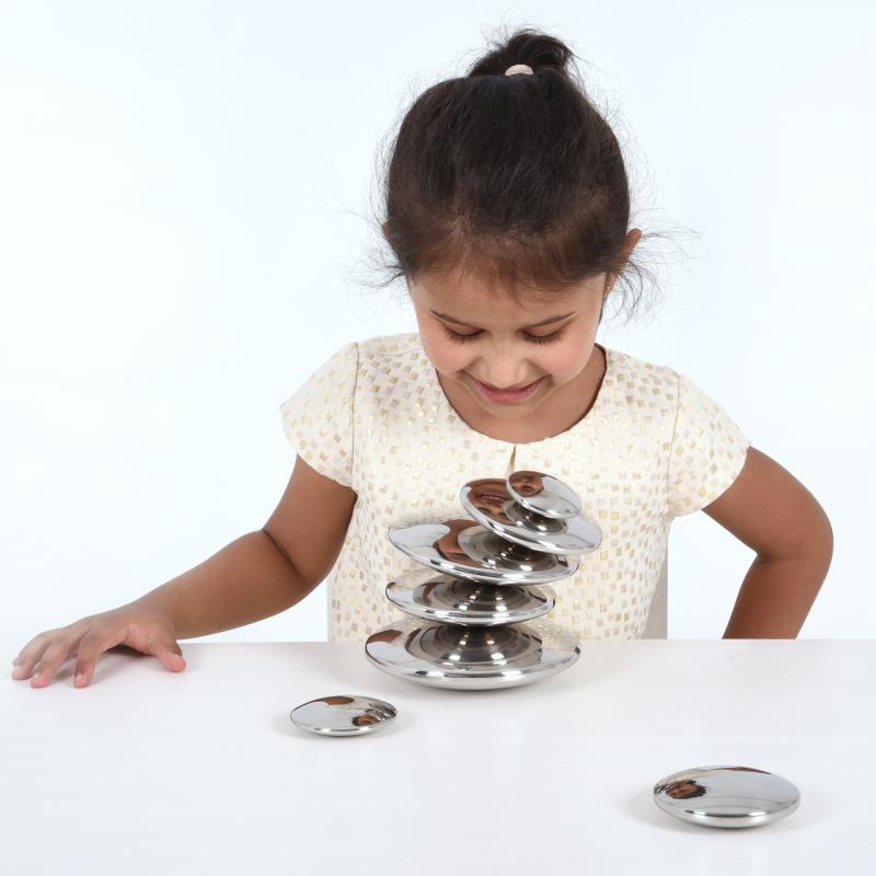 Sensory Reflective Silver Buttons - Pk7, Sensory toy Learning SPACE