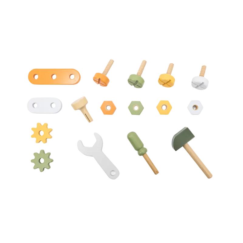 Wooden Toy Tool Kit 17 Piece Set, Learning SPACE