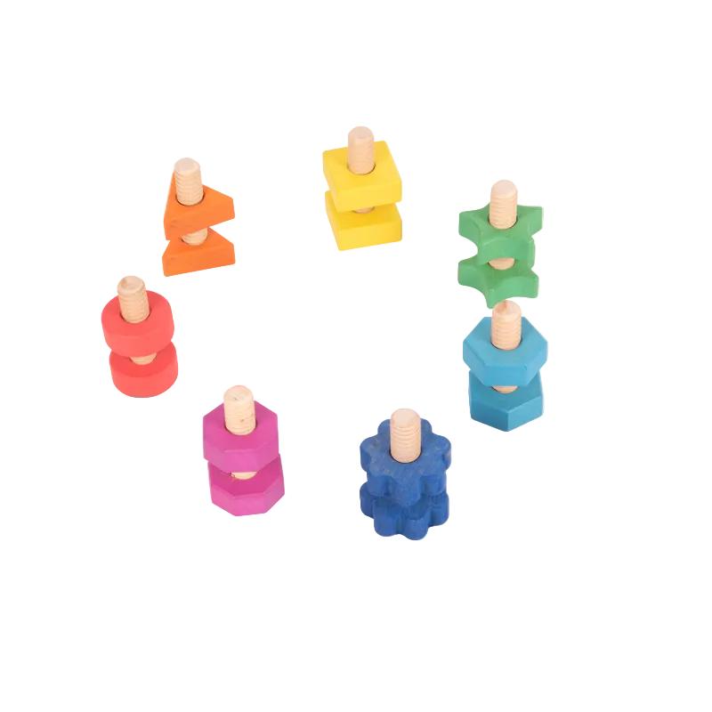 Rainbow Wooden Nuts & Bolts - Pk7, Learning SPACE