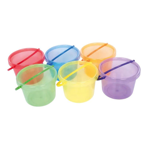 Translucent Colour Bucket Set - Pk6, Pool, Water & Sand Toys Learning SPACE
