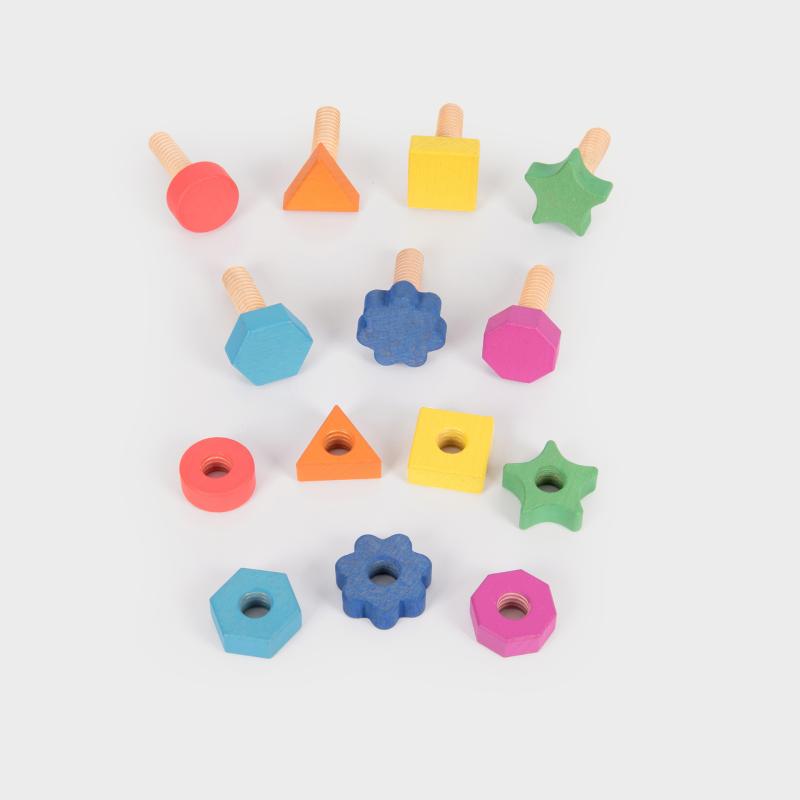 Rainbow Wooden Nuts & Bolts - Pk7, Learning SPACE