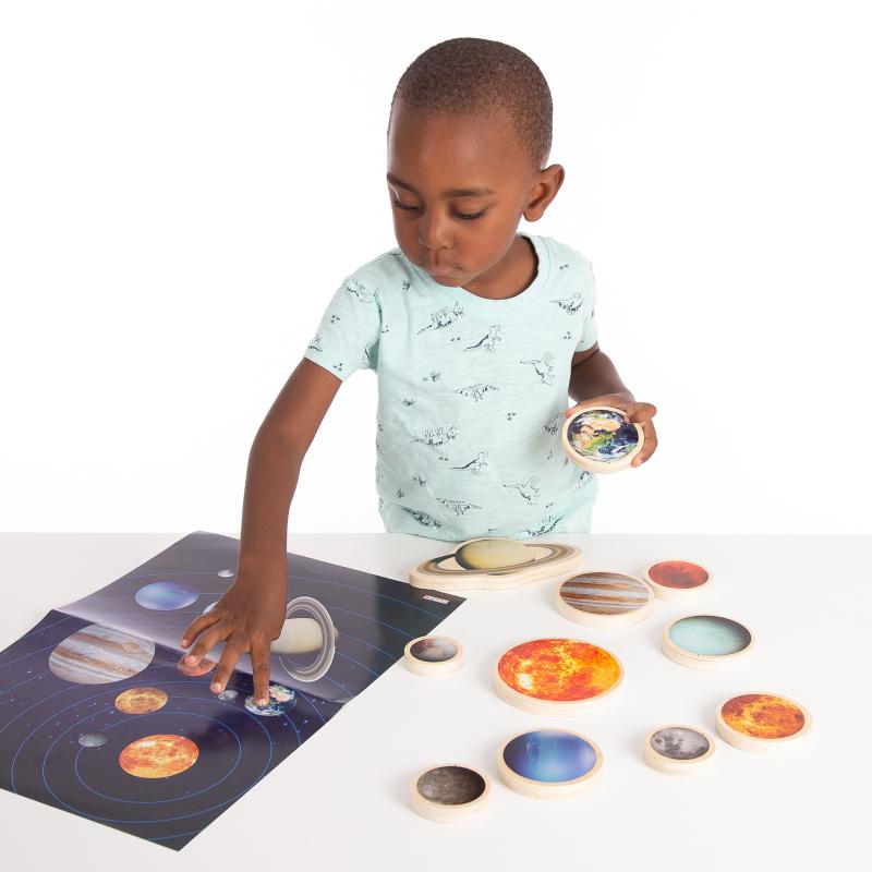 Wooden Solar System Discs - Pk11, Learning SPACE