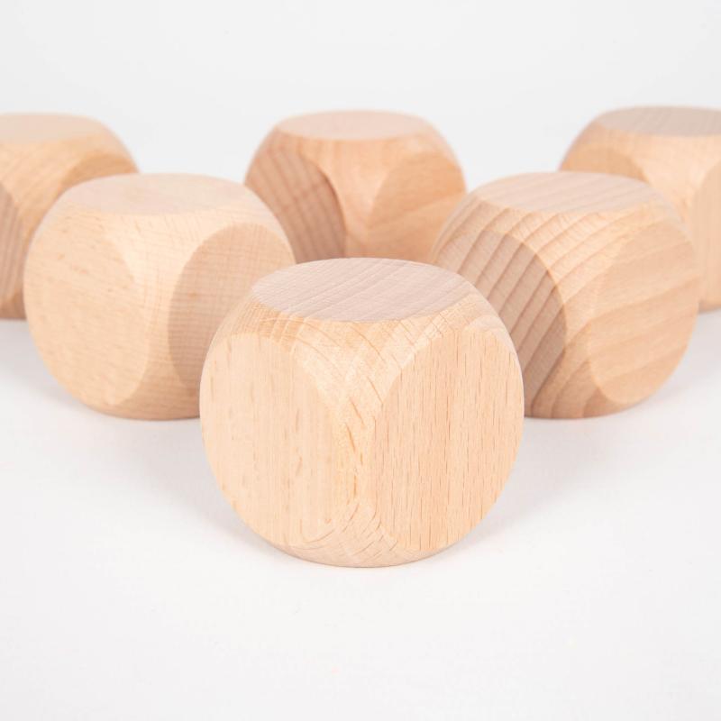 Natural Wooden Cubes (40 mm) – Pack of 6, Learning SPACE