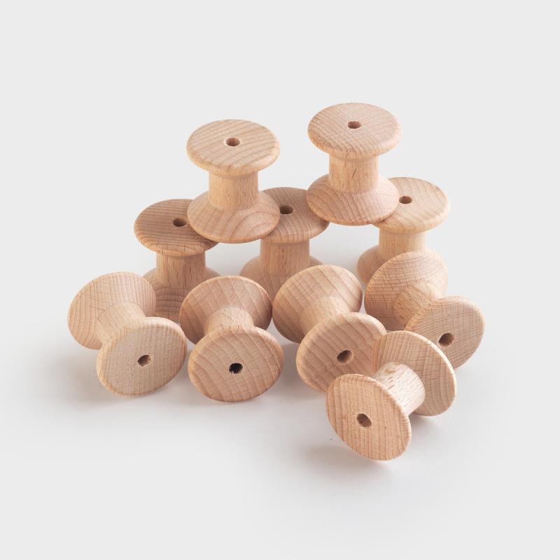 Natural Wooden Spools – Pack of 10, Learning SPACE