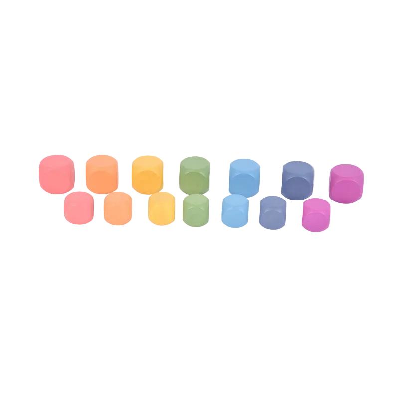 Rainbow Wooden Cubes - Pk14, Learning SPACE