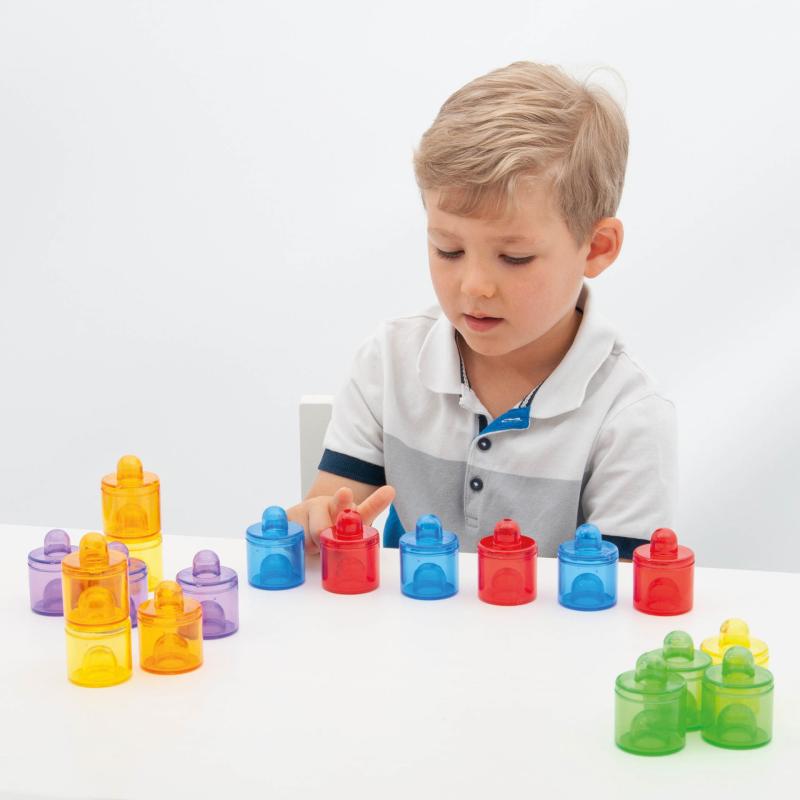 Translucent Colour Stackable Pot Set - Pk18, Learning SPACE