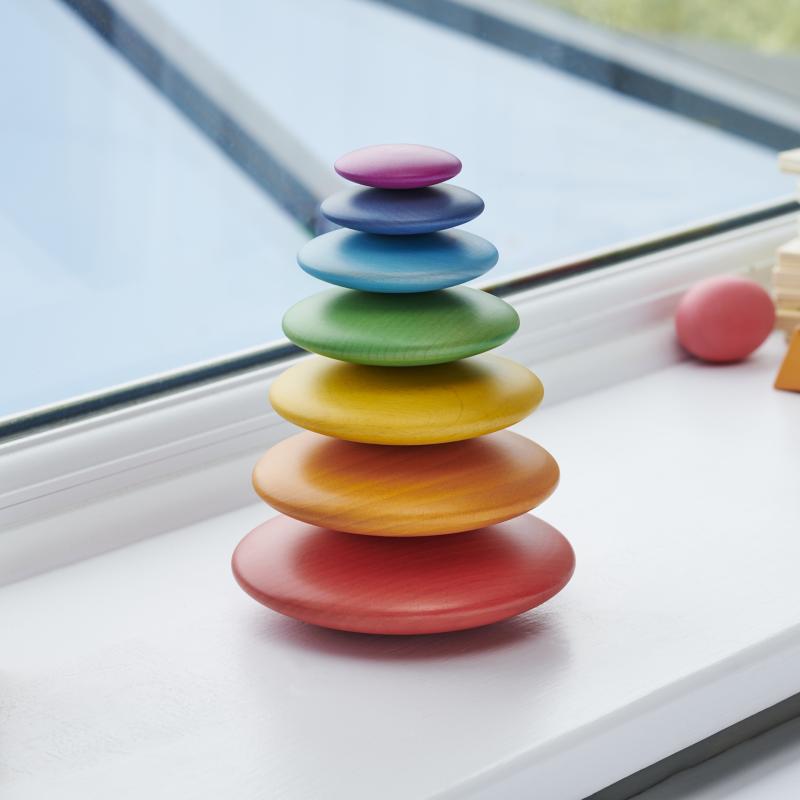 Rainbow Wooden Buttons, Learning SPACE