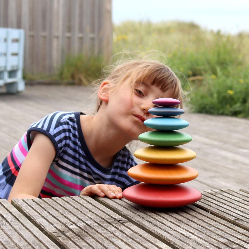 Rainbow Wooden Buttons, Learning SPACE