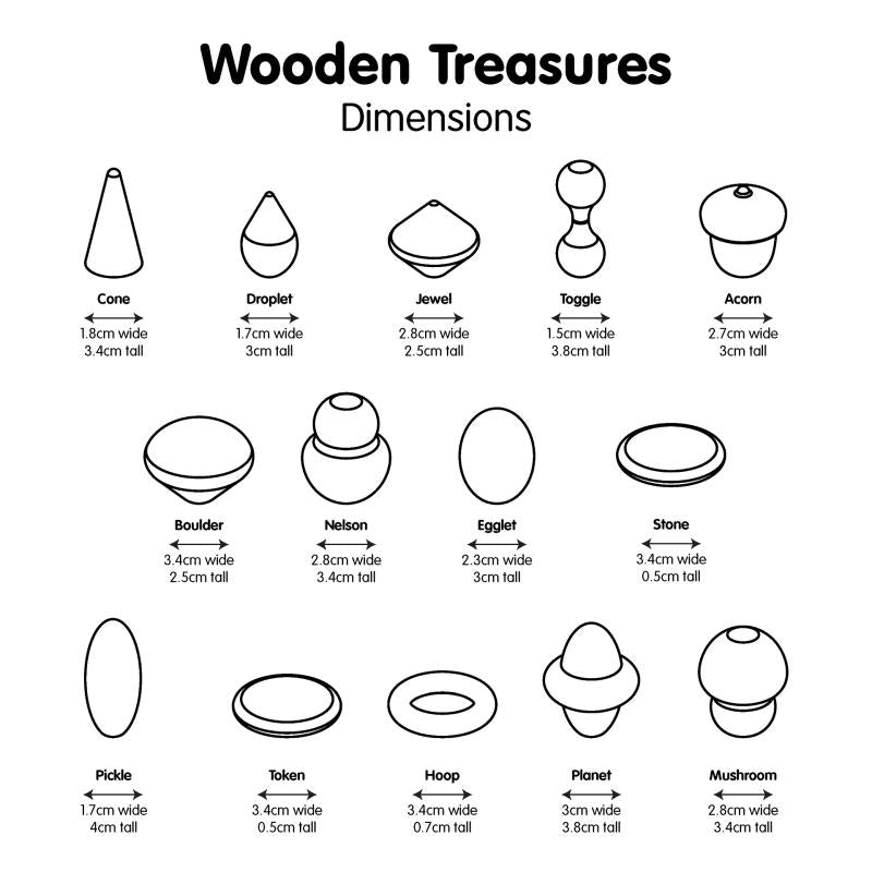 Wooden Treasures Natural Set - Pk120, Learning SPACE