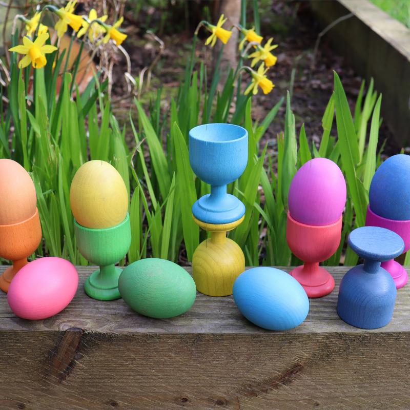 Rainbow Wooden Eggs, Learning SPACE