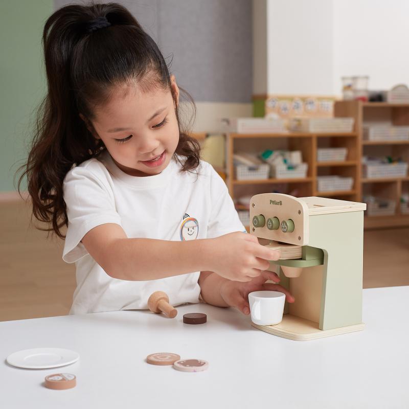 Coffee Machine Set Wooden Toy, Learning SPACE