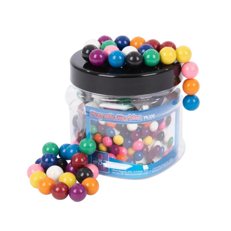 Magnetic Coloured Marbles Tub - Pk100, School & Educational Supplies Learning SPACE