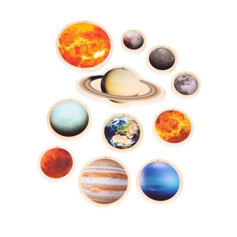 Wooden Solar System Discs - Pk11, Learning SPACE