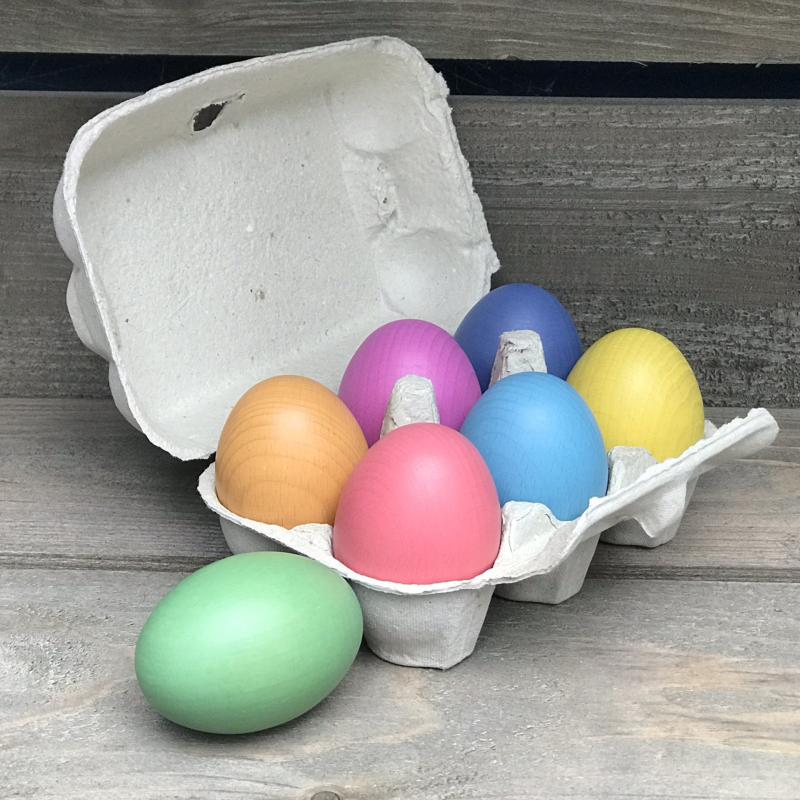 Rainbow Wooden Eggs, Learning SPACE