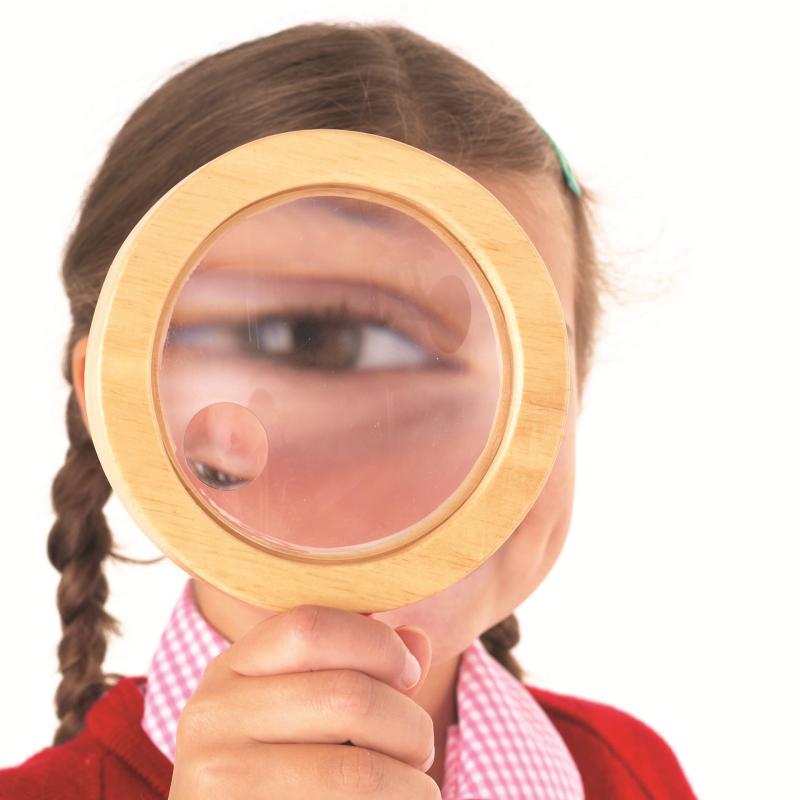 Wooden Hand Magnifier Lens, School & Educational Supplies Learning SPACE