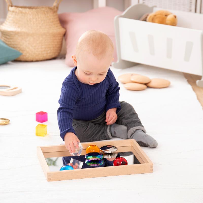 Small Wooden Mirror Tray, Learning SPACE