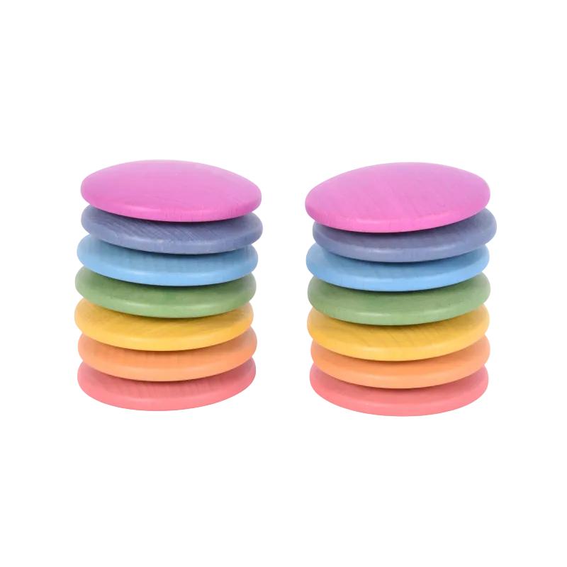Rainbow Wooden Discs, Learning SPACE