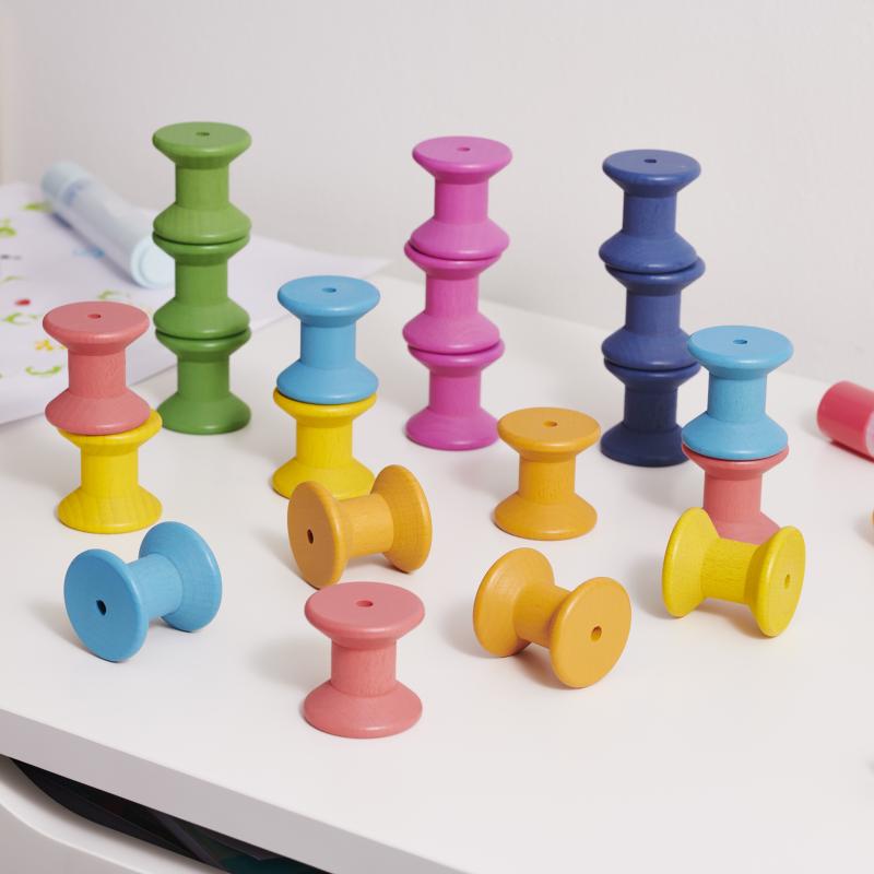 Rainbow Wooden Spools, Learning SPACE