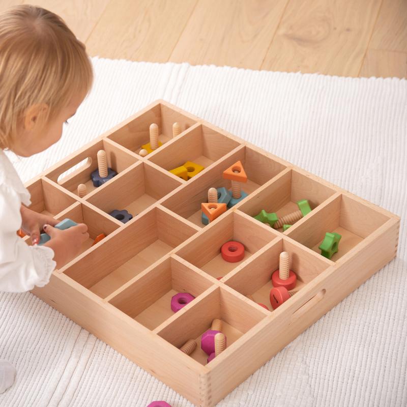 Wooden Sorting Tray - 14 Way, Learning SPACE