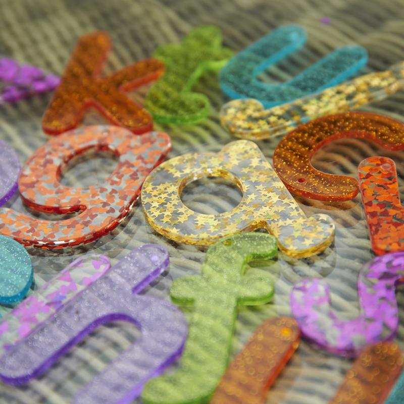 Rainbow Glitter Letters - Pk26, Activity Toys Learning SPACE