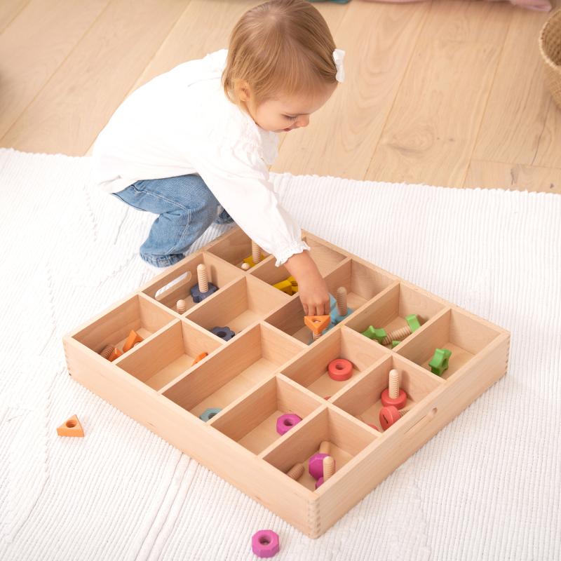 Wooden Sorting Tray - 14 Way, Learning SPACE