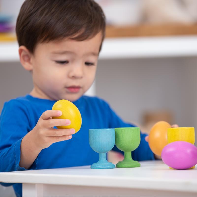 Rainbow Wooden Eggs, Learning SPACE