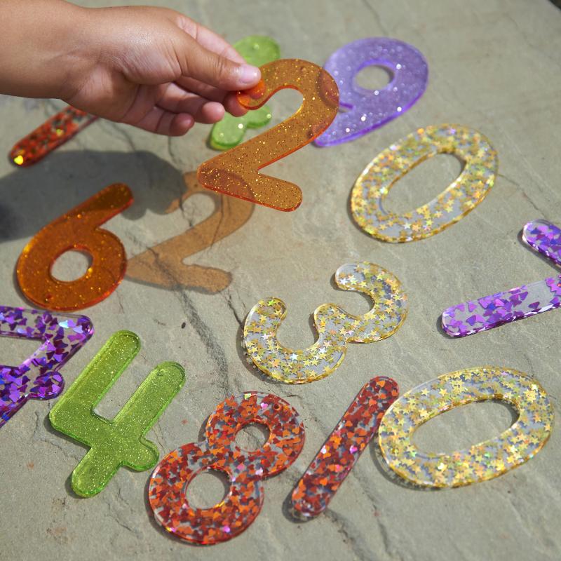 Rainbow Glitter Numbers - Pk14, Learning SPACE