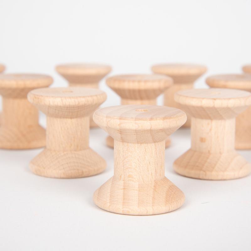 Natural Wooden Spools – Pack of 10, Learning SPACE