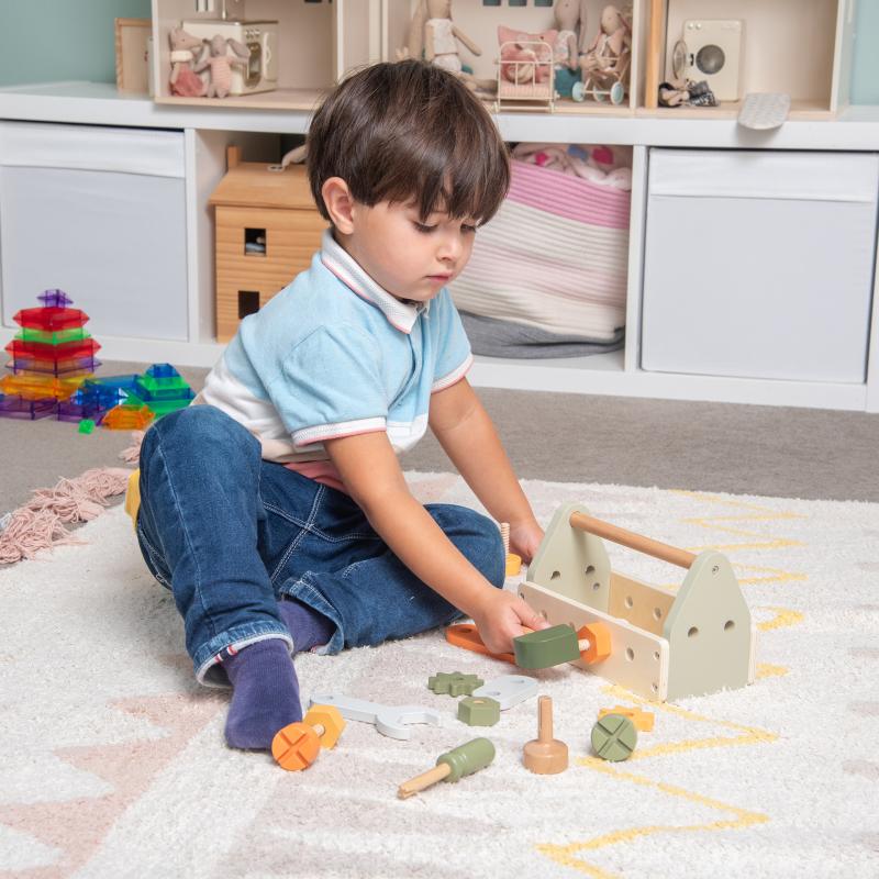 Wooden Toy Tool Kit 17 Piece Set, Learning SPACE