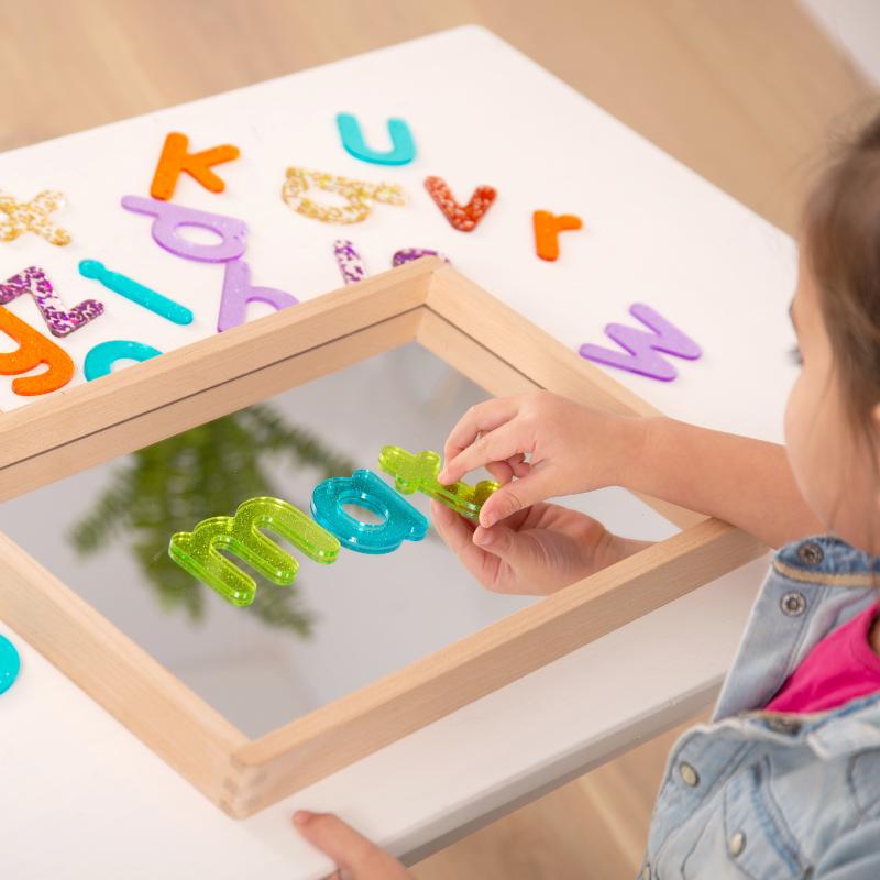 Small Wooden Mirror Tray, Learning SPACE