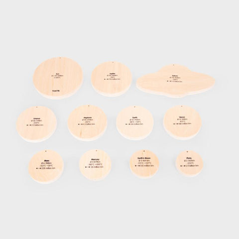 Wooden Solar System Discs - Pk11, Learning SPACE