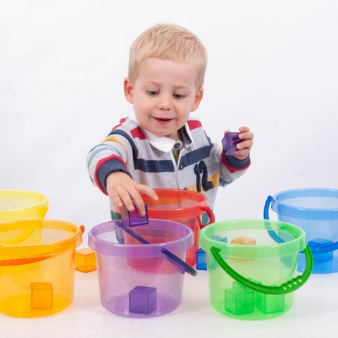 Translucent Colour Bucket Set - Pk6, Pool, Water & Sand Toys Learning SPACE