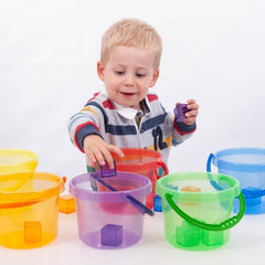 Translucent Colour Bucket Set - Pk6, Pool, Water & Sand Toys Learning SPACE
