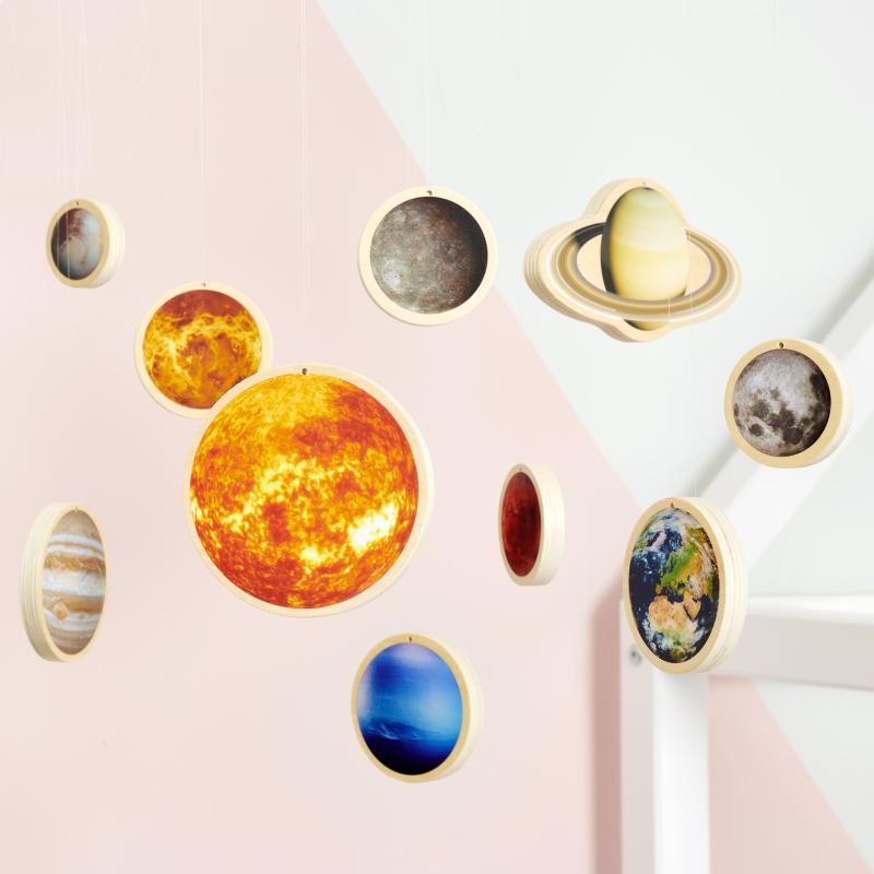 Wooden Solar System Discs - Pk11, Learning SPACE