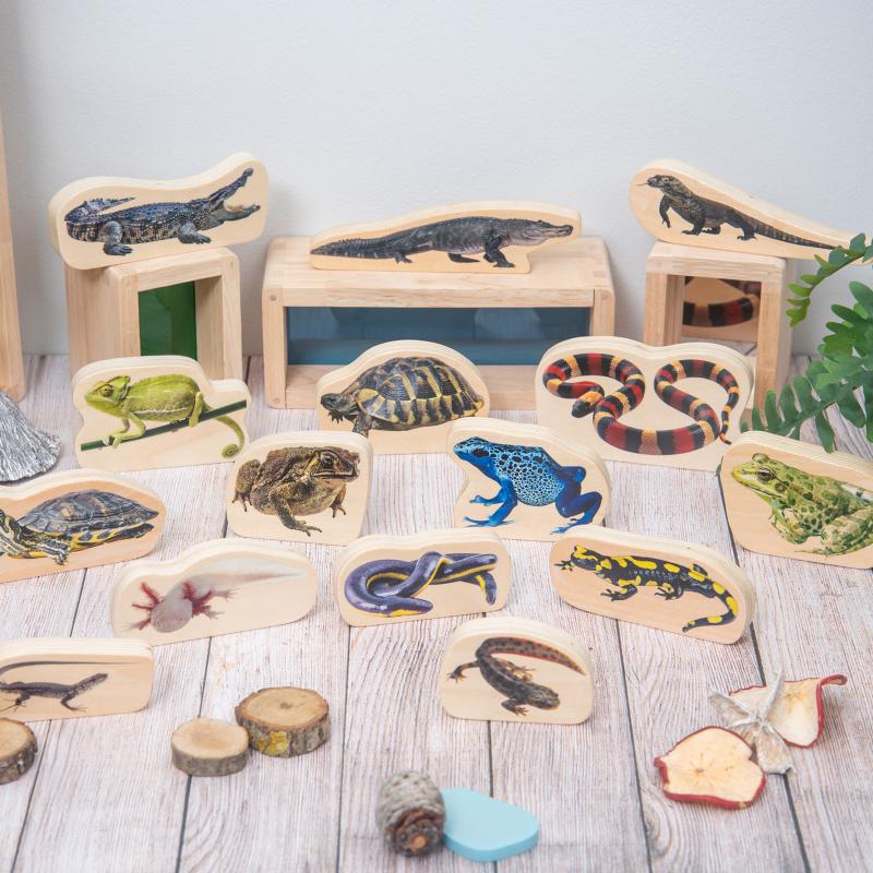 Wooden Reptile & Amphibian Blocks, Learning SPACE