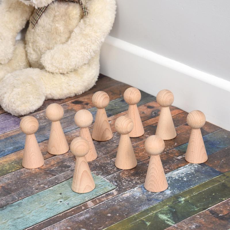 Natural Wooden Figures - Pk10, Learning SPACE