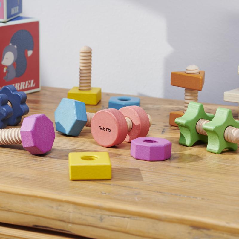 Rainbow Wooden Nuts & Bolts - Pk7, Learning SPACE