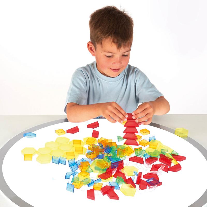 Translucent Hollow Pattern Blocks - Pk180, Learning SPACE