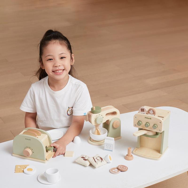 Wooden Toaster Set Role Play Toy, Learning SPACE