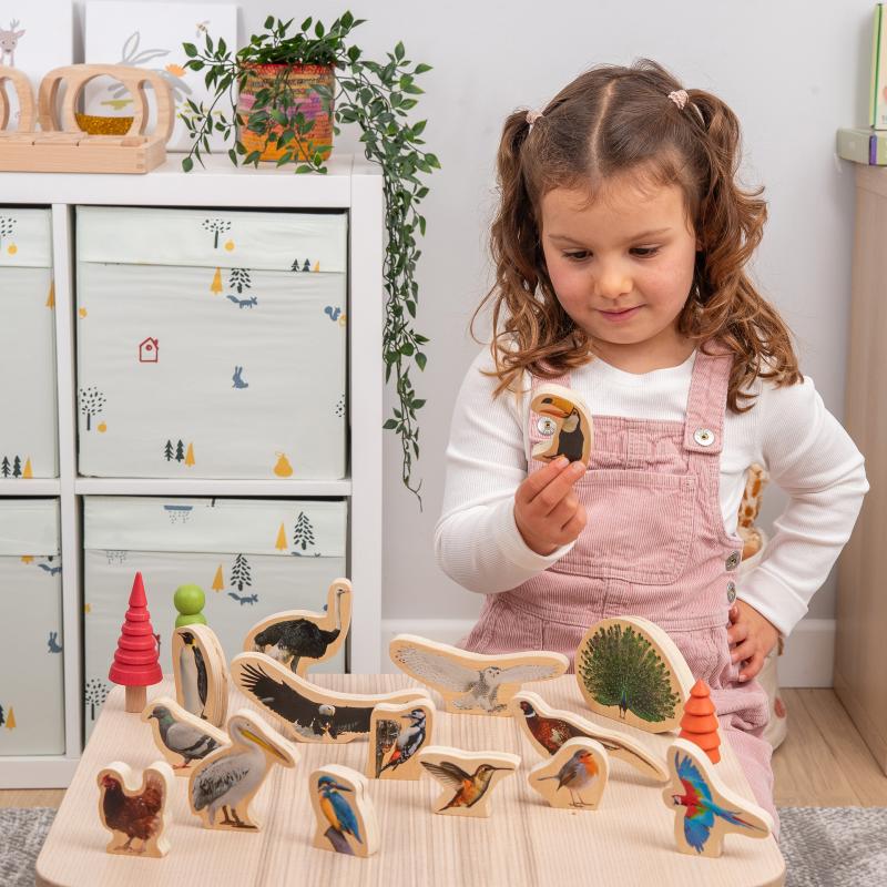 Wooden Bird Blocks Pk15, Learning SPACE