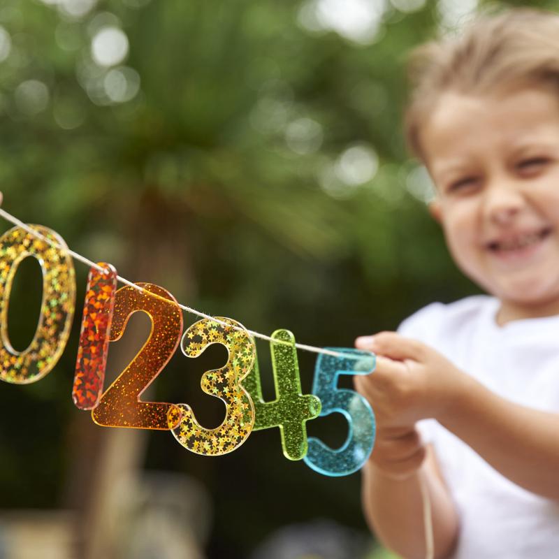 Rainbow Glitter Numbers - Pk14, Learning SPACE