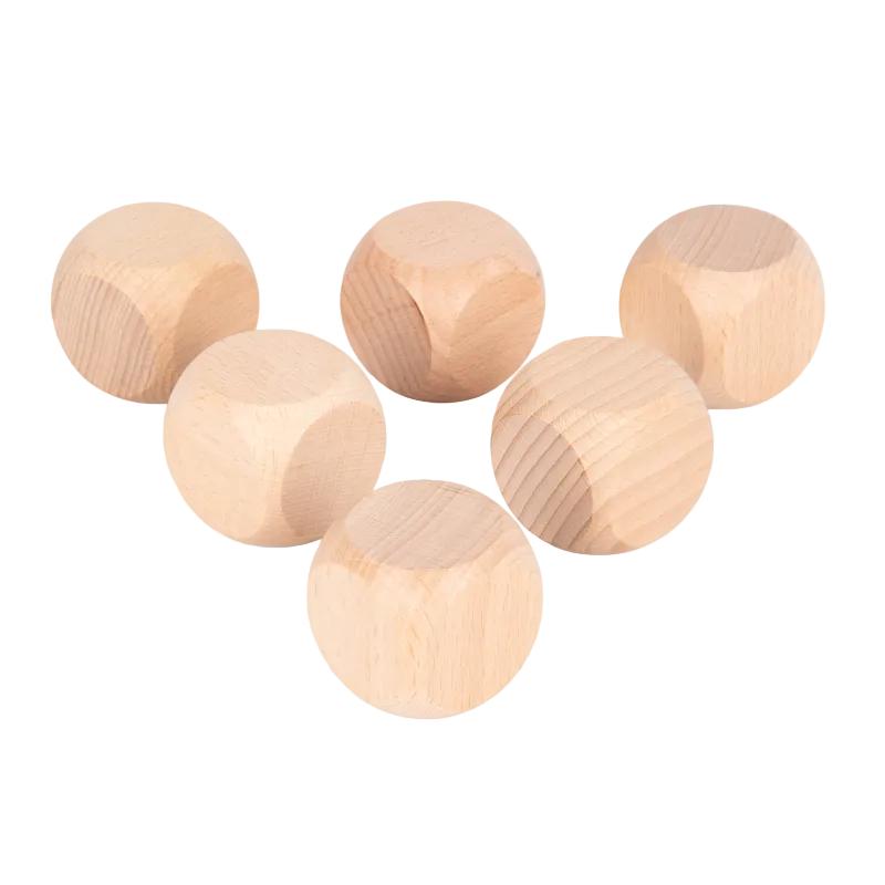 Natural Wooden Cubes (40 mm) – Pack of 6, Learning SPACE