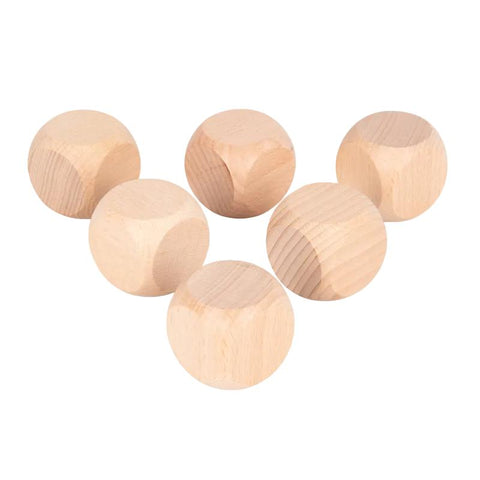 Natural Wooden Cubes (40 mm) – Pack of 6, Learning SPACE